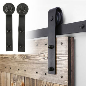 ролики для ворот Door Tracks Sliding Barn Sliding Track Kit Double Door Room door Hardware Rustic Track Black Roller Rail