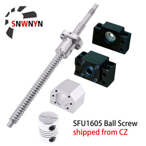 SFU1605 Set Rolled Ball Screw With End Machined+Ballnut+Nut Housing+BK/BF12 End Support+Coupler RM1605 Ballscrew Free Shipping